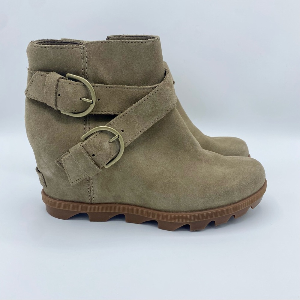 Sorel Khaki II Joan Of Arctic Wedge II Buckle Ankle Boot Size 7.5 - Picture 11 of 14